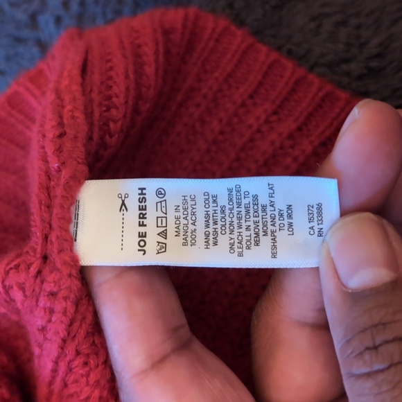 Joe Fresh| NWT Red Long Sleeve Mock Neck Midi Knit Sweater Dress - Picture 11 of 13